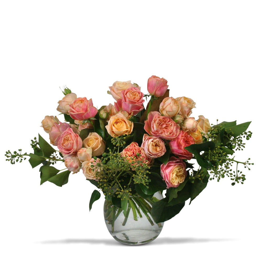30 stem pastel rose vase